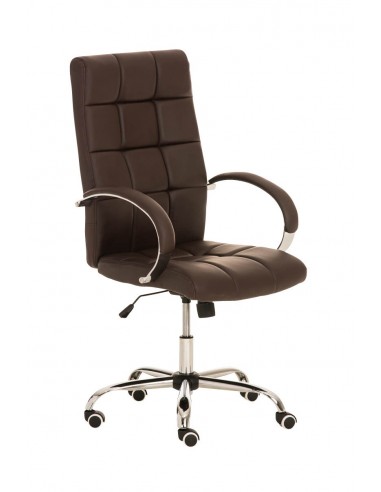 Fauteuil de bureau à roulettes en cuir artificiel marron BUR10011 offre 