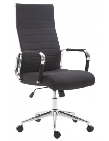 Fauteuil de bureau en tissu noir avec assise rembourrée pivotant BUR10232 livraison et retour toujours gratuits