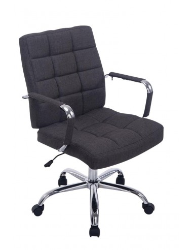 Chaise fauteuil de bureau à roulettes en tissu gris foncé hauteur réglable BUR10110 Paris Déstockage Promo