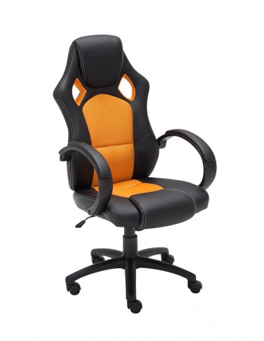 Fauteuil chaise de bureau confortable hauteur réglable en synthétique orange BUR10158 vous aussi creer 