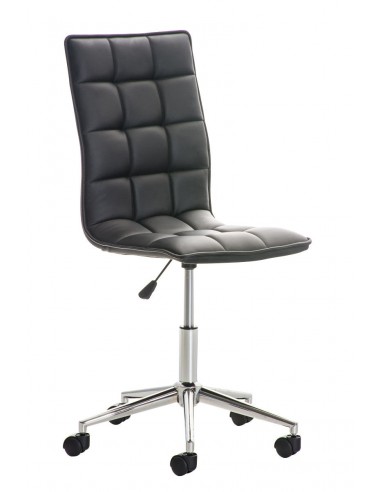 Fauteuil chaise de bureau tabouret à roulette en synthétique noir BUR10077 ouvre sa boutique