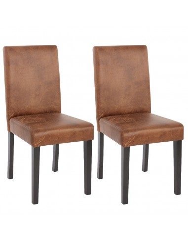 Lot de 2 chaises de salle à manger synthétique marron pieds foncés CDS04050 sélection de produits