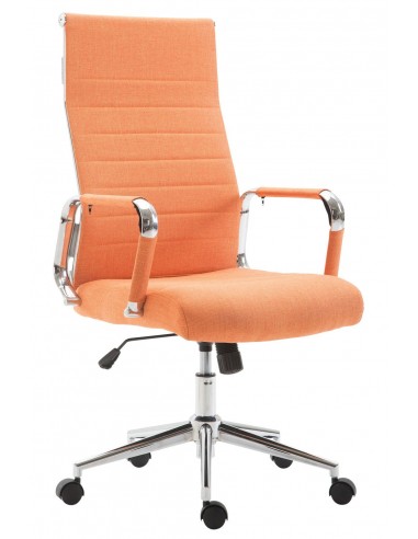 Fauteuil de bureau en tissu orange avec assise rembourrée pivotant BUR10238 en ligne des produits 