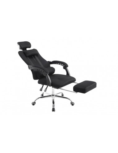 Fauteuil de bureau ergonomique avec repose-pieds extensible appui-tête noir BUR10088 les ligaments