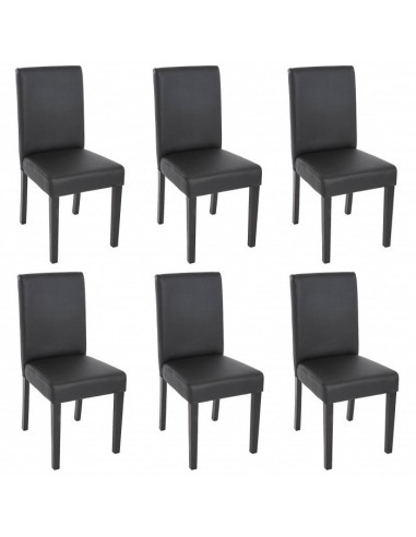 Lot de 6 chaises de salle à manger synthétique noir mat pieds foncés CDS04235 du meilleur 