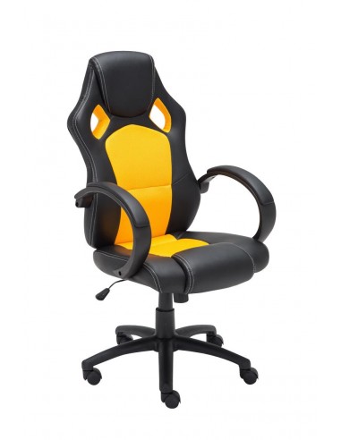 Fauteuil chaise de bureau confortable hauteur réglable en synthétique jaune BUR10164 la livraison gratuite