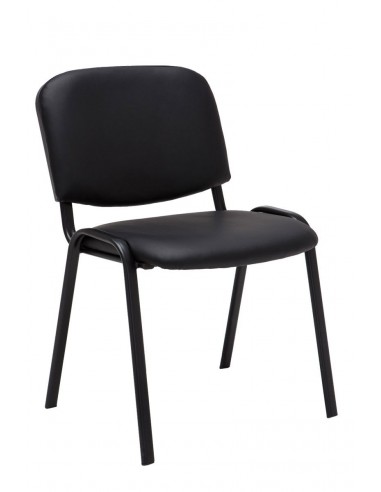 Chaise visiteur assise rembourrée en synthétique noir BUR10067 en ligne des produits 