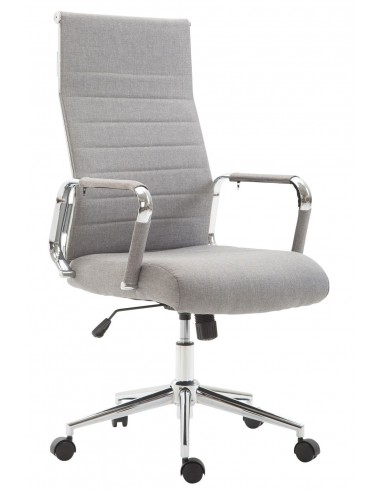 Fauteuil de bureau en tissu gris avec assise rembourrée pivotant BUR10235 commande en ligne