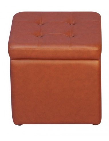 Pouf avec espace de rangement en synthétique marron BAN05053 en linge