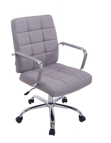 Chaise fauteuil de bureau à roulettes en tissu gris hauteur réglable BUR10113 de la marque