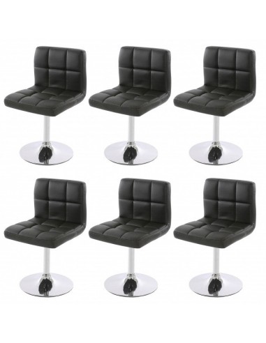 Lot de 6 chaises fauteuils de salle à manger en synthétique noir CDS04268 2 - 3 jours ouvrés.