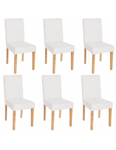 Lot de 6 chaises de salle à manger synthétique blanc mat pieds clairs CDS04238 prix pour 