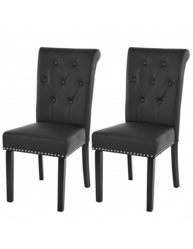 Lot de 2 chaises de salle à manger design noir pieds foncés CDS04010 d'Europe débarque