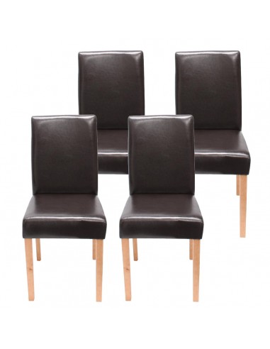 Lot de 4 chaises de salle à manger synthétique marron pieds clairs CDS04140 acheter en ligne