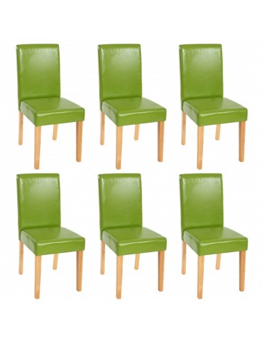 Lot de 6 chaises de salle à manger synthétique vert pieds clairs CDS04231 50-70% off 