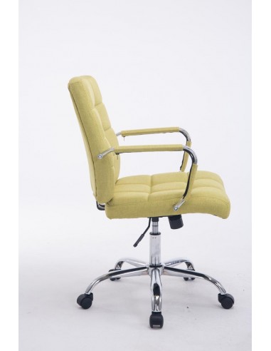 Chaise fauteuil de bureau à roulettes en tissu vert hauteur réglable BUR10112 brillant des détails fins