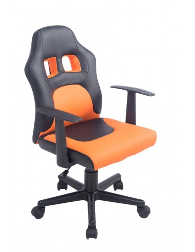 Fauteuil chaise de bureau pour enfant en synthétique orange hauteur réglable BUR10186 de pas cher