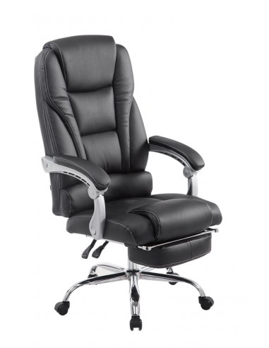 Fauteuil de bureau ergonomique avec repose-pieds extensible synthétique noir BUR10171 À commander