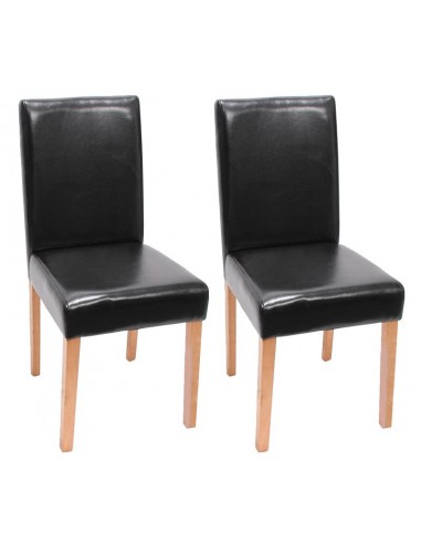 Lot de 2 chaises de salle à manger synthétique noir pieds clairs CDS04045 sur le site 