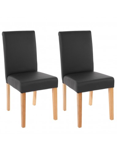 Lot de 2 chaises de salle à manger synthétique noir mat pieds clairs CDS04036 Comparez et commandez 