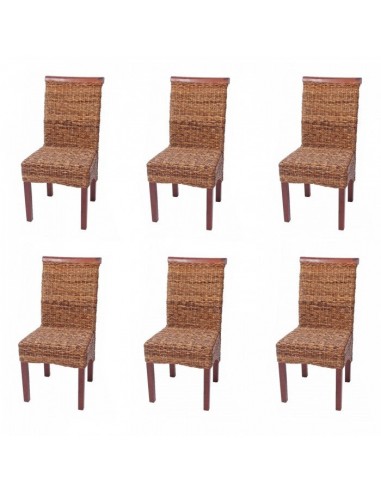 Lot de 6 chaises en rotin banane tressée pieds marron CDS04203 l'achat 