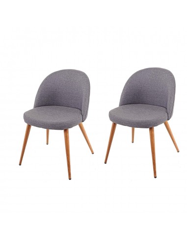 Lot de 2 chaises de salle à manger gris foncé pieds en bois style rétro CDS04415 livraison et retour toujours gratuits