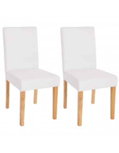 Lot de 2 chaises de salle à manger synthétique blanc mat pieds clairs CDS04038 50-70% off 