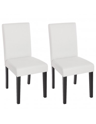 Lot de 2 chaises de salle à manger synthétique blanc mat pieds foncés CDS04037 plus qu'un jeu 