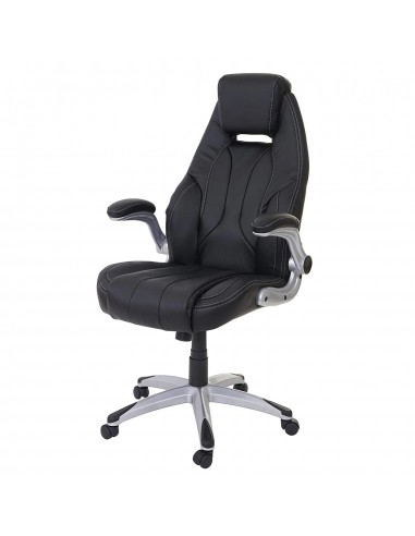 Fauteuil de bureau sur roulettes en synthétique noir ergonomique BUR04080 s'inspire de l'anatomie humaine