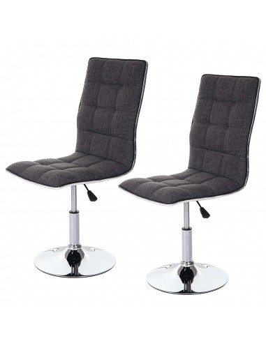 Lot de 2 chaises de salle à manger hauteur réglable en tissu gris CDS04093 l'achat 