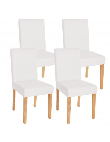 Lot de 4 chaises de salle à manger synthétique blanc mat pieds clairs CDS04138 50% de réduction en Octobre 2024