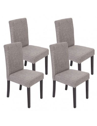 Lot de 4 chaises de salle à manger en tissu gris pieds foncés CDS04128 les muscles