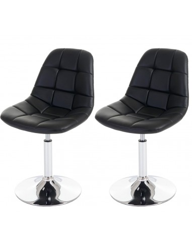 2x chaises de salle à manger en synthétique noir pied chromé pivotant CDS04423 En savoir plus