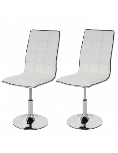 Lot de 2 chaises de salle à manger hauteur réglable en synthétique blanc CDS04078 la chaussure