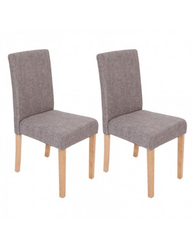 Lot de 2 chaises de salle à manger en tissu gris pieds clairs CDS04018 les ctes