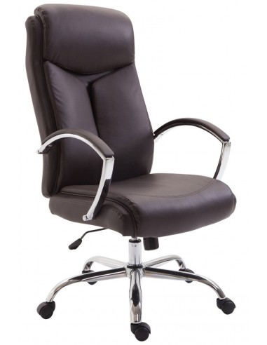 Fauteuil de bureau en synthétique marron réglable BUR10255 en stock