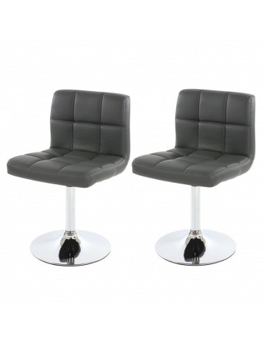 Lot de 2 chaises fauteuils de salle à manger en synthétique gris CDS04067 le des métaux précieux