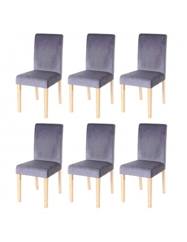 Lot de 6 chaises de salle à manger / cuisine en tissu velours gris CDS04610 Venez acheter