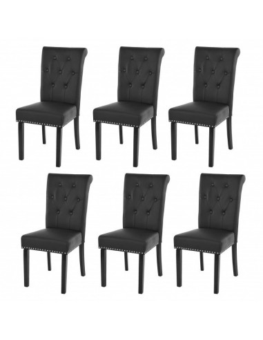 Lot de 6 chaises de salle à manger design noir pieds foncés CDS04210 une grave pollution 