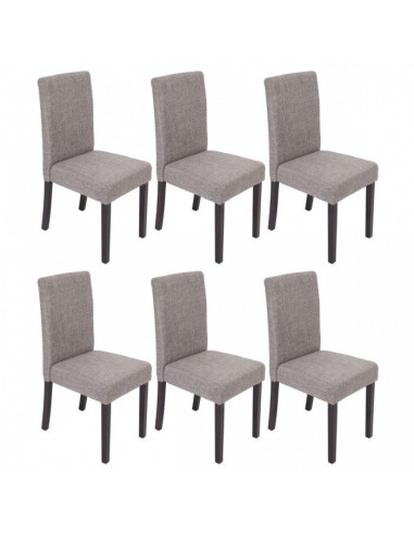 Lot de 6 chaises de salle à manger en tissu gris pieds foncés CDS04228 votre restaurant rapide dans 