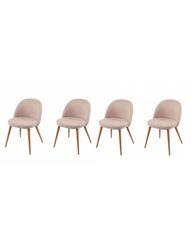 Lot de 4 chaises de salle à manger crème pieds en bois style rétro CDS04516 chez Cornerstreet bien 