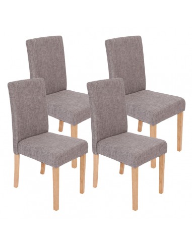 Lot de 4 chaises de salle à manger en tissu gris pieds clairs CDS04118 de l' environnement