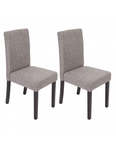 Lot de 2 chaises de salle à manger en tissu gris pieds foncés CDS04028 commande en ligne