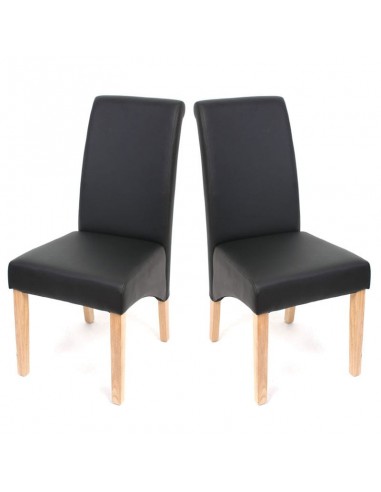 Set de 2 chaises de salle à manger en synthétique noir mat pieds clairs CDS04023 livraison gratuite