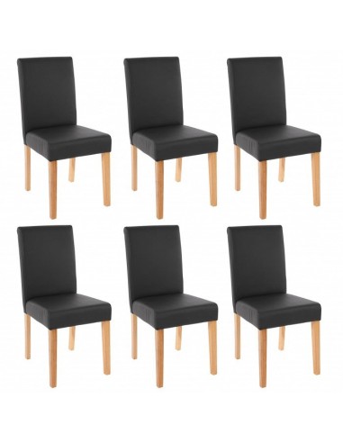 Lot de 6 chaises de salle à manger synthétique noir mat pieds clairs CDS04236 vente chaude votre 