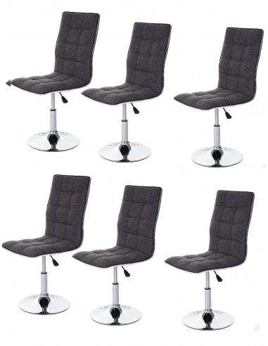 Lot de 6 chaises de salle à manger hauteur réglable en tissu gris CDS04293 Le MVP de beaucoup