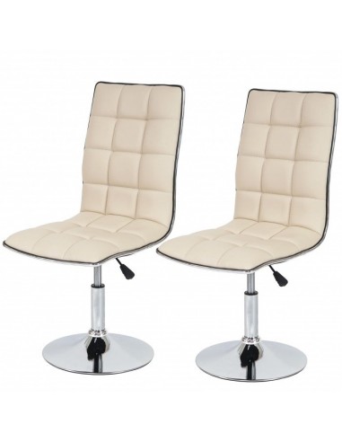 Lot de 2 chaises de salle à manger hauteur réglable en synthétique crème CDS04075 prix