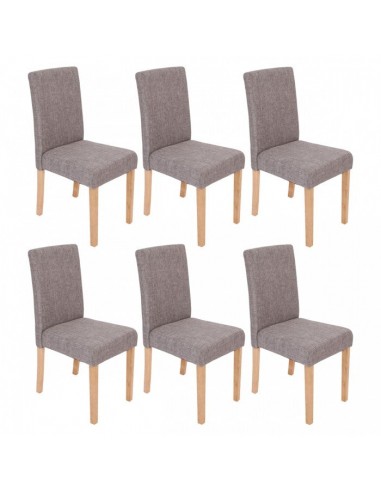 Lot de 6 chaises de salle à manger en tissu gris pieds clairs CDS04218 prix