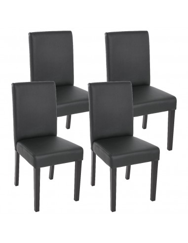 Lot de 4 chaises de salle à manger synthétique noir mat pieds foncés CDS04135 sur le site 