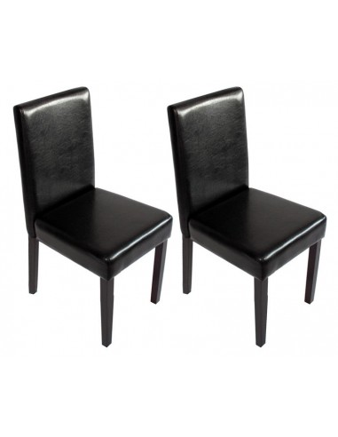 Lot de 2 chaises de salle à manger synthétique noir pieds foncés CDS04046 est présent 